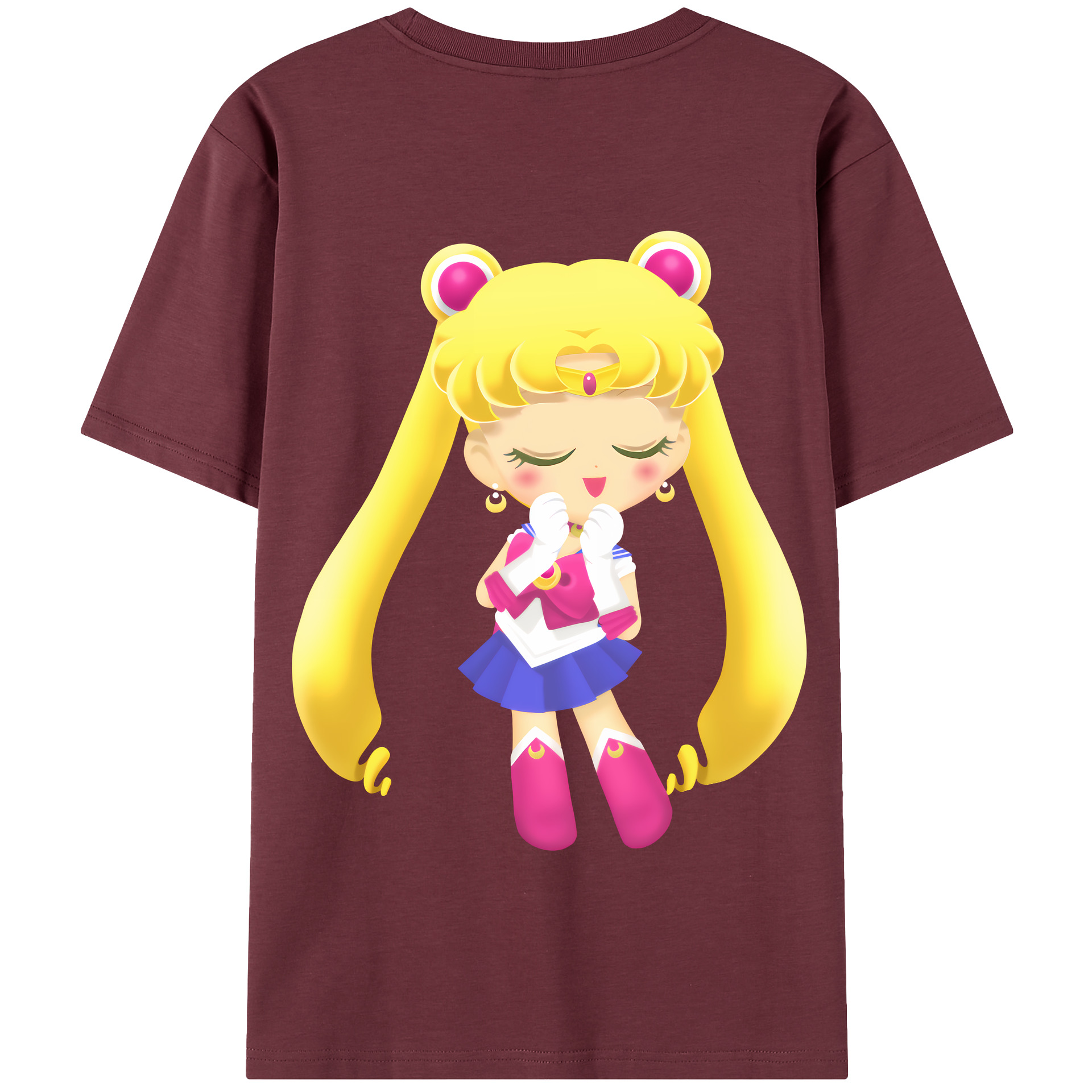 （画像用） 美少女戦士セーラームーン 月野 うさぎ つきの うさぎ Sailor Moon Tsukino Usagi 綿100％半袖Tシャツ（背面プリント）
